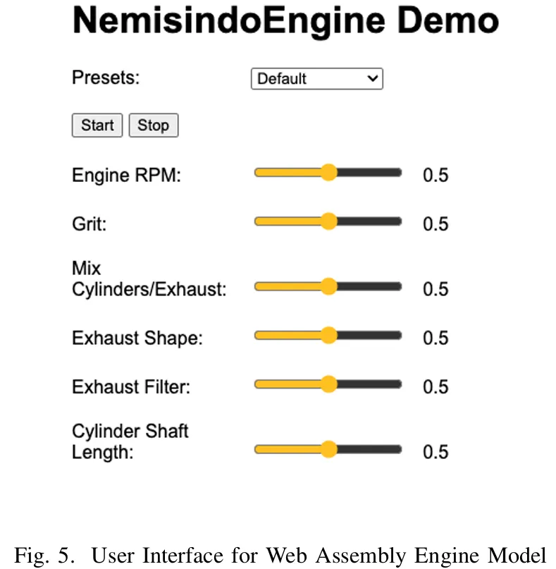 Custom engine Web Audio UI